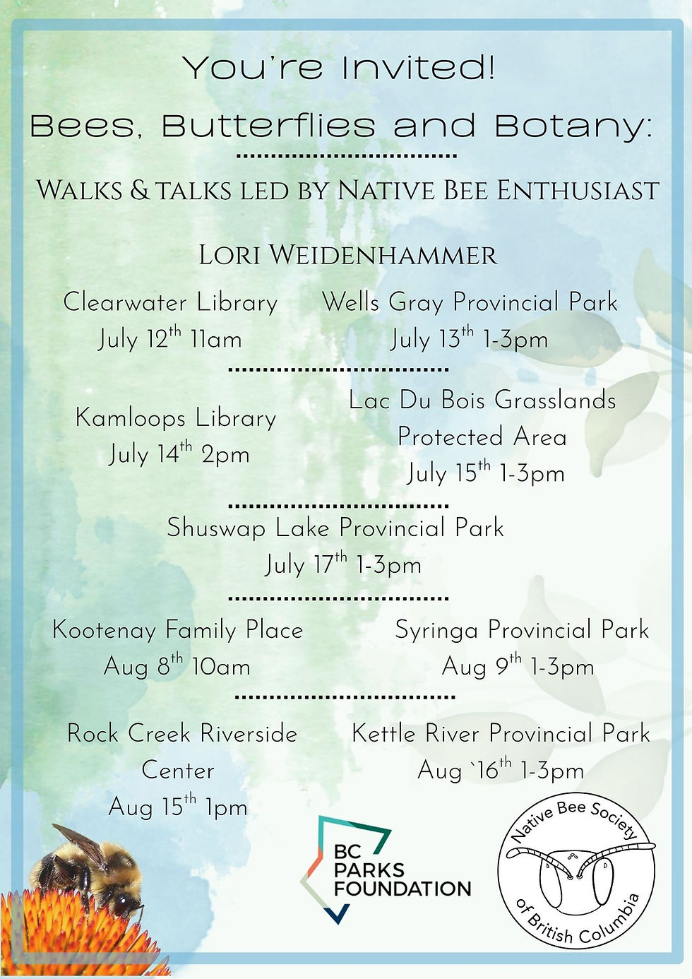 Bees, Butterflies and Botany: Key Plants for Pollinators in BC Parks