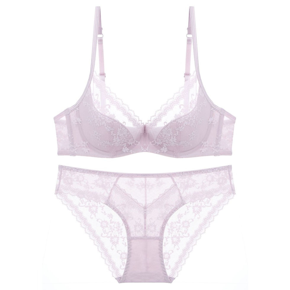 Thumbnail: Sensual Sheer Floral Lace Bra & Panty Set — Intimate Luxury Trend