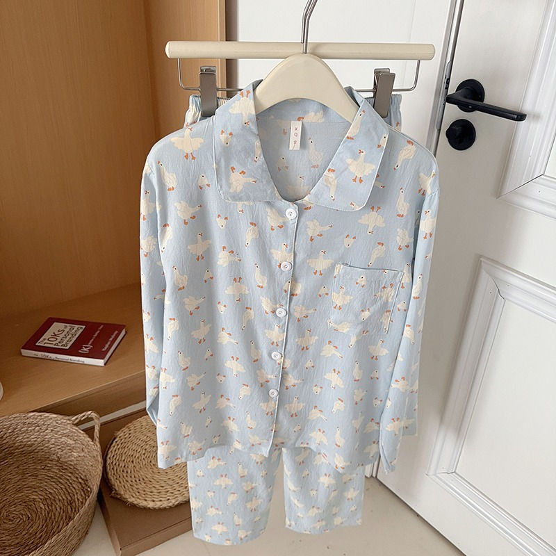 Thumbnail: Women’s Sweet Print Long-Sleeve Pyjama Set – Soft & Cozy Sleepwear