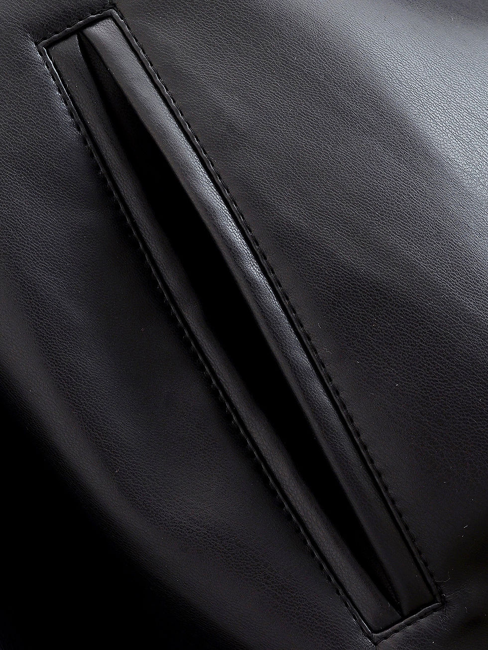 Thumbnail: Premium Belted Faux Leather Moto Jacket