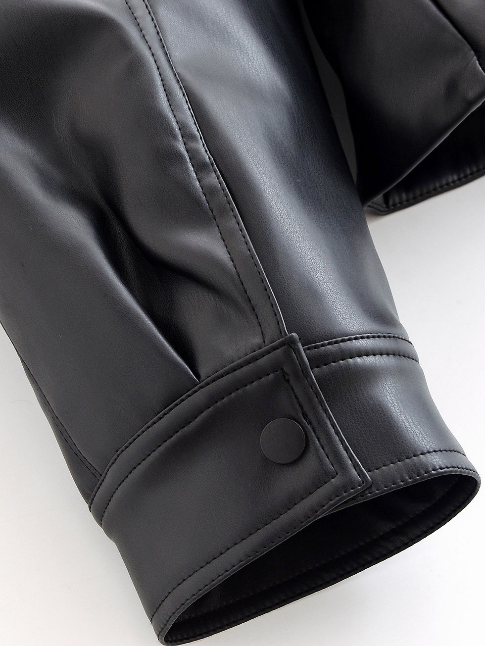 Thumbnail: Premium Belted Faux Leather Moto Jacket