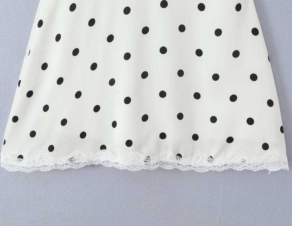 Thumbnail: YENKYE Lace Spliced Polka Dot Halter Dress Women Elegant A-line Mini Sexy Backle