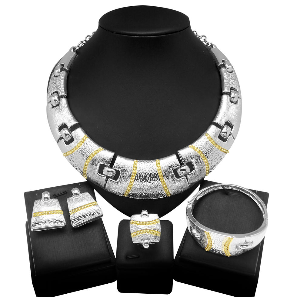 Thumbnail: Newest Italian Gold Plated Jewelry Set Dubai Gold Colou High Quality Ladies Neck
