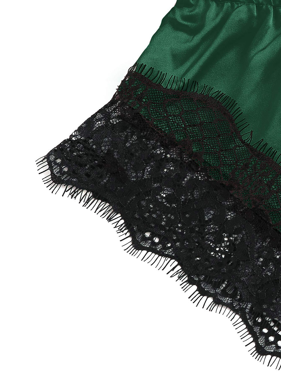 Thumbnail: Lace Trim Satin Pajama Set – Sexy Camisole & Shorts Nightwear Sleepwear Lingerie