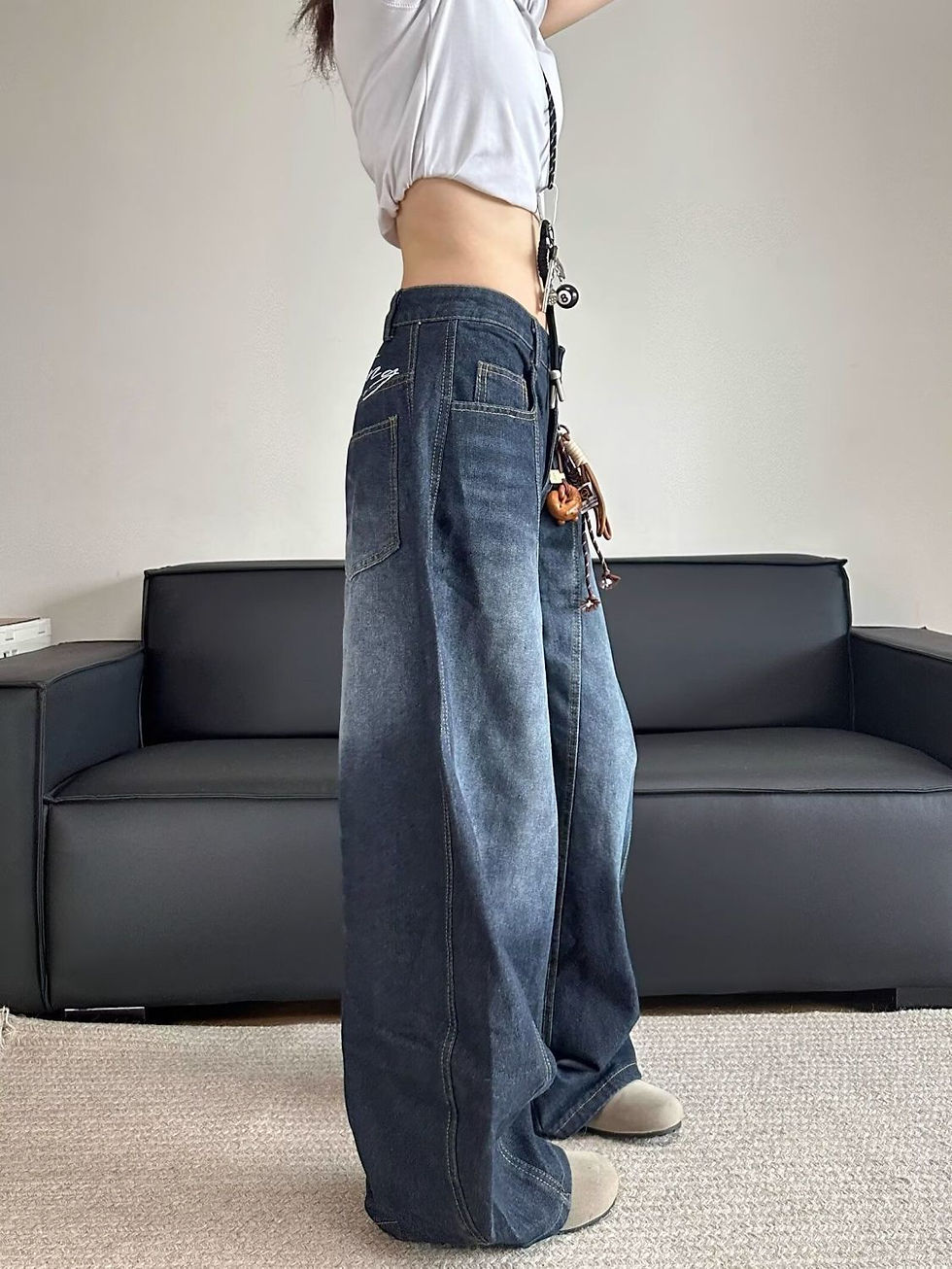 Thumbnail: High-Street Acid Wash Baggy Jeans — Elite Urban Trend