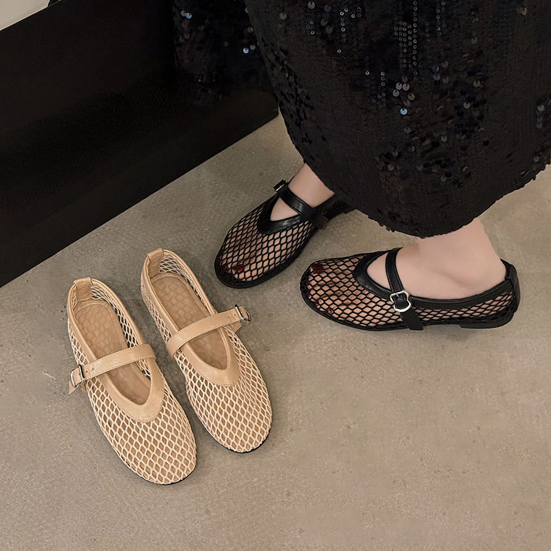 Thumbnail: Women’s Mesh Mary Jane Ballet Flats – Breathable Elegant Shoes