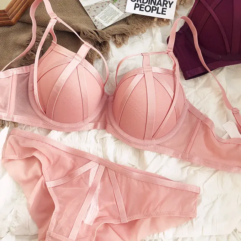 Thumbnail: Sensual Cage Strappy Bra & Panty Set — Bold Intimate Trend