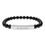 Thumbnail: Natural Stone Stretch Bar Bracelet (Engraving)