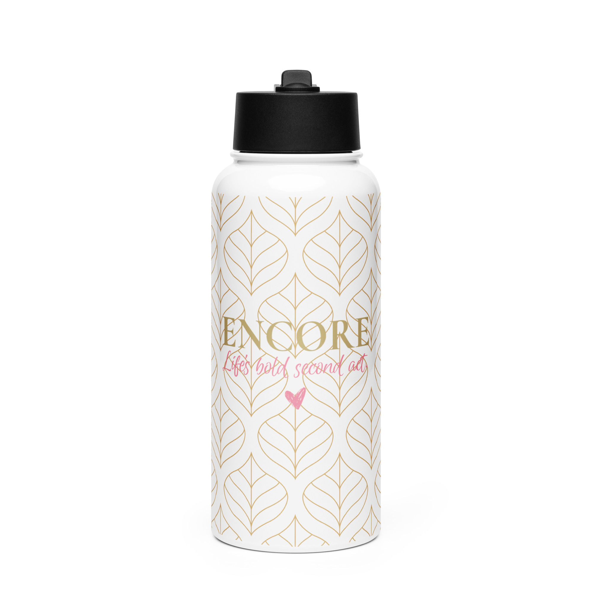 Encore Stainless steel water bottle with a straw lid