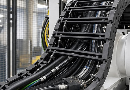 Robotics and drag-chain cable application illustration
