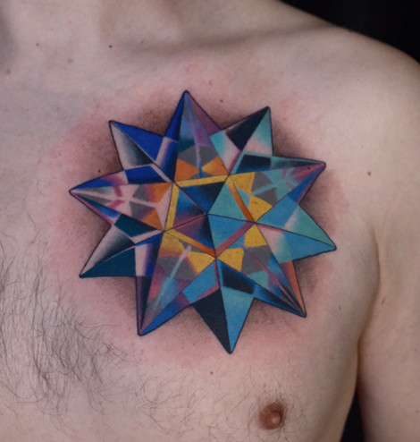 colour chest tatoo riga