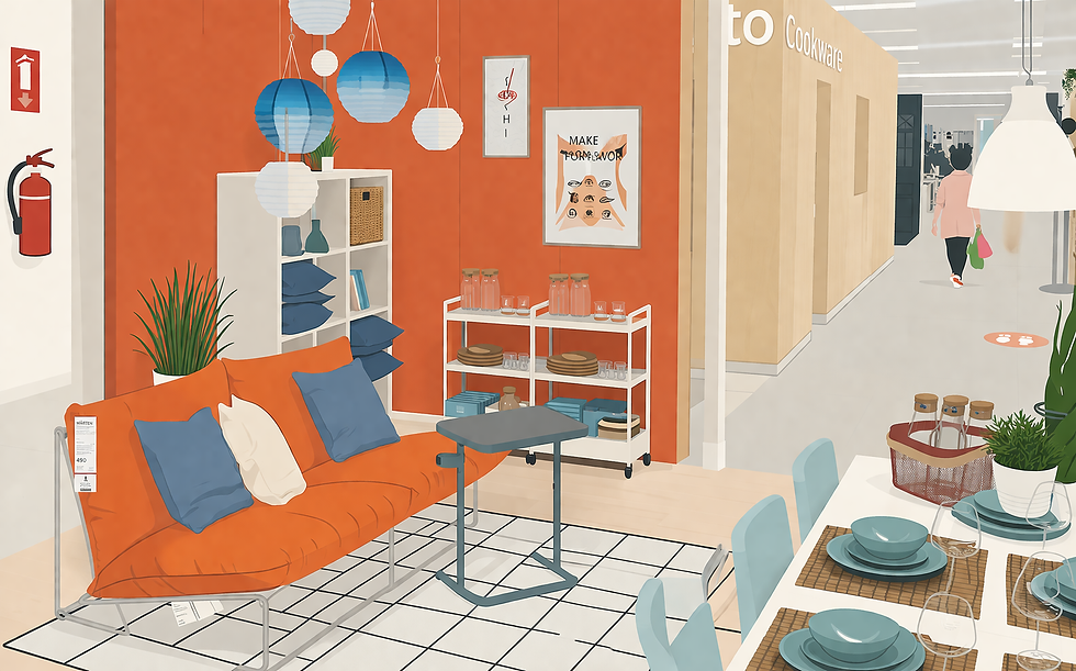 Modern showroom with minimalist decor