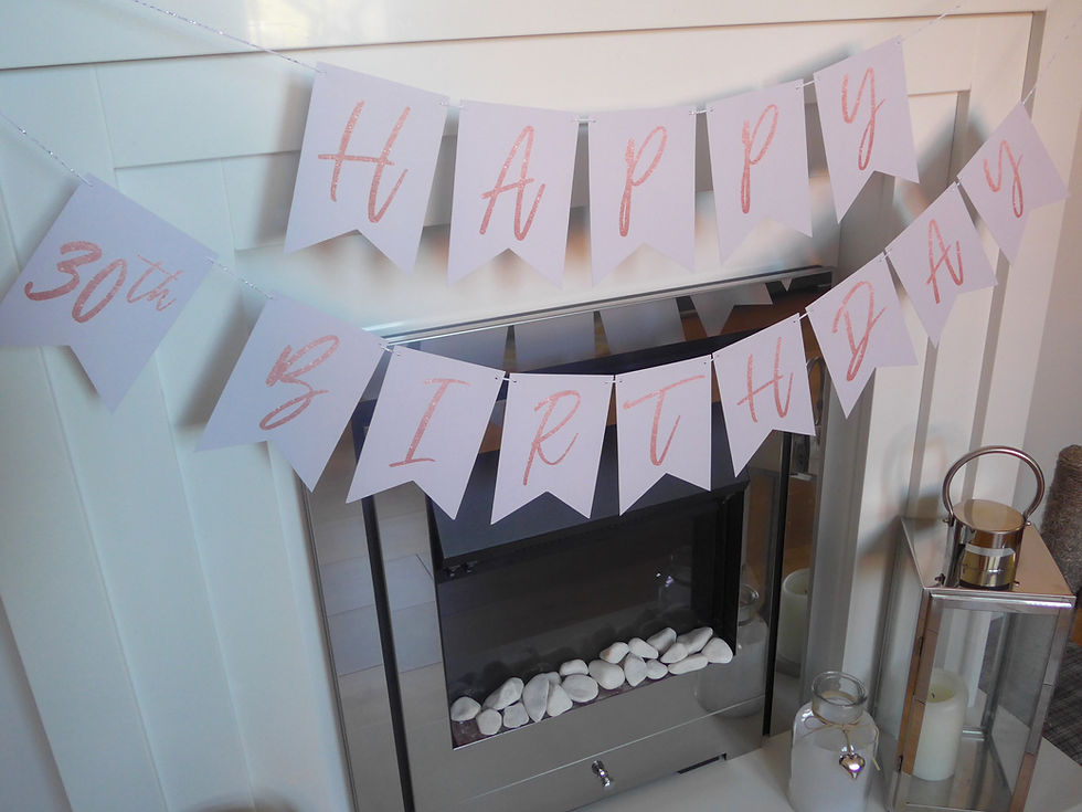 Thumbnail: Personalised Age Rose Gold Happy Birthday Bunting
