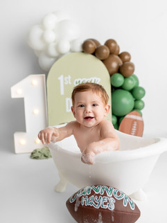 baby in bath tub photo shoot