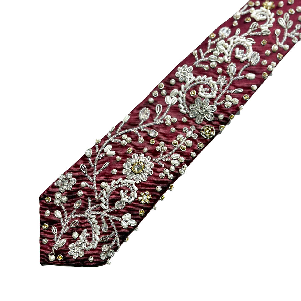 Thumbnail: Midnight Bloom Luxe II - Wine/ White