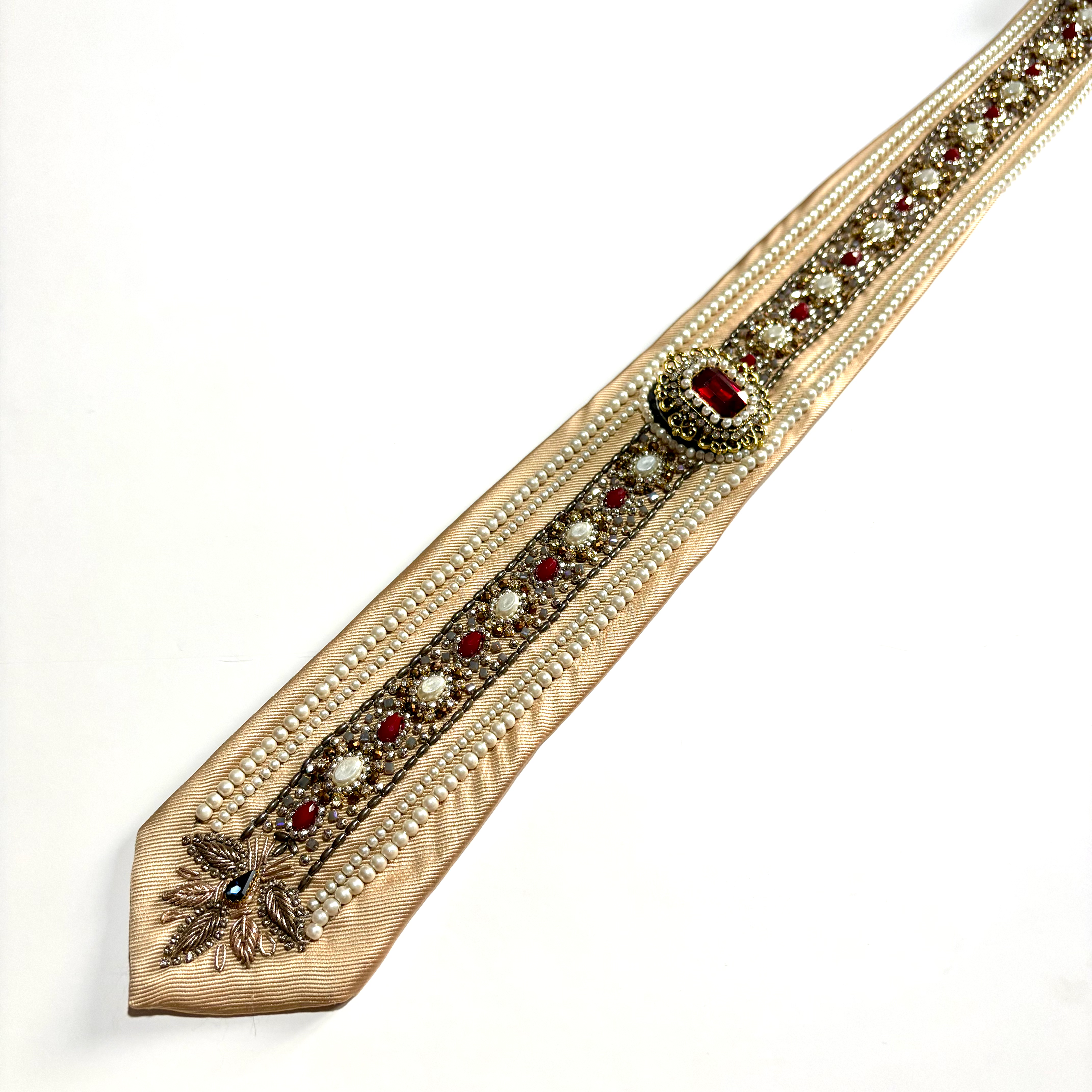 Ornate Pearl Luxe with Logo - Champagne - Non-Returnable