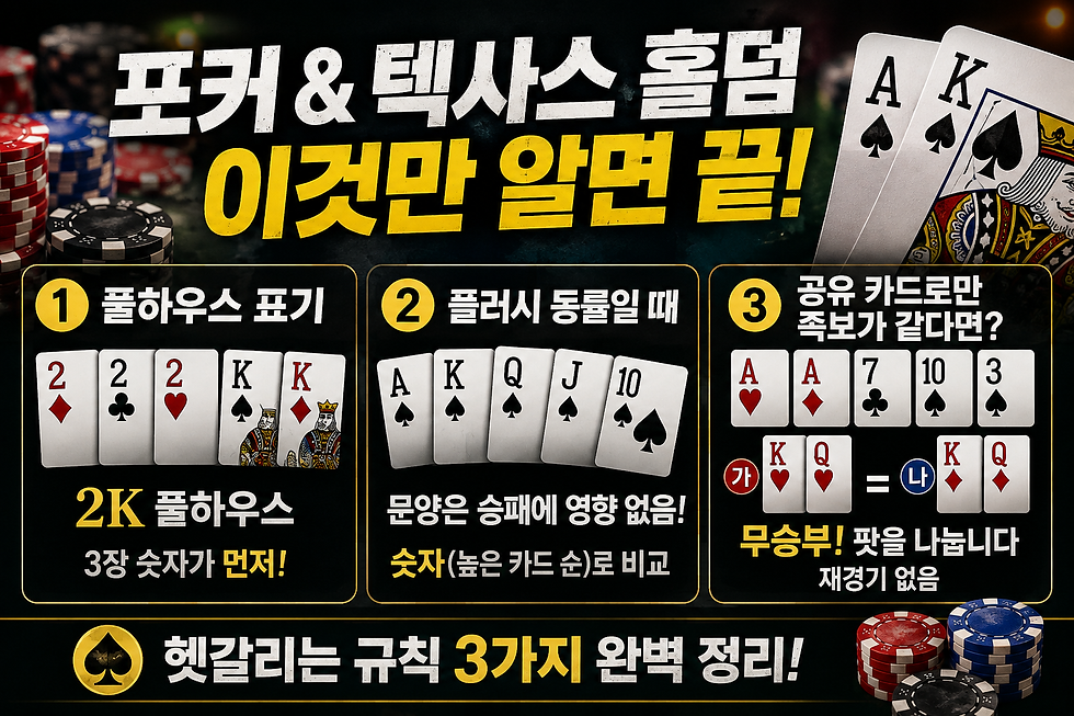 포커랑 텍사스 홀덤에 대해서 궁금한게 있어서 질문을 올립니다.
