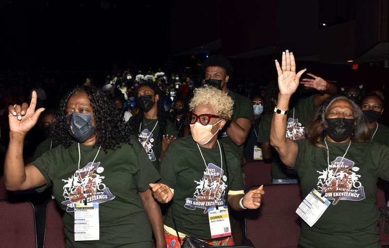 Jim Lowney For NJ Advance Media | Attendees cheer during the ACT-SO kickoff event celebrating the talents of the participants and the history of ACT-SO at the Tropicana in Atlantic City, NJ on Thursday, July 14,2022.