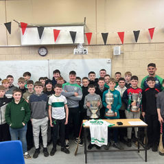 Kilkenny hurler Ronan Corcoran visits school