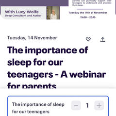 Webinar on Sleep for Teenagers
