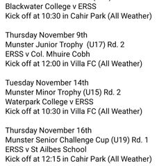Soccer fixture schedule: November