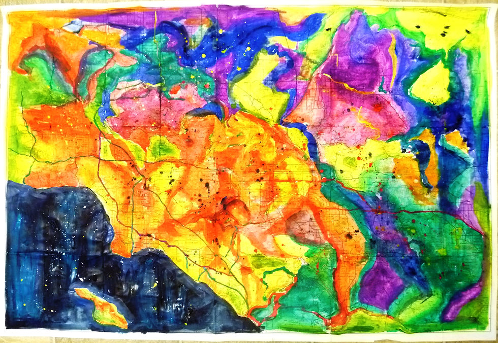 California Map Watercolored