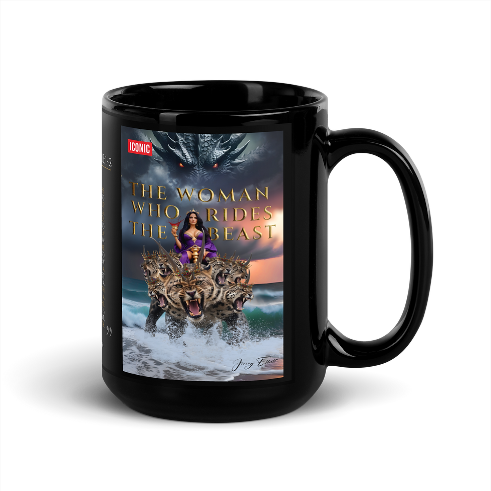 Thumbnail: The Woman Who Rides The Beast Black Glossy Mug