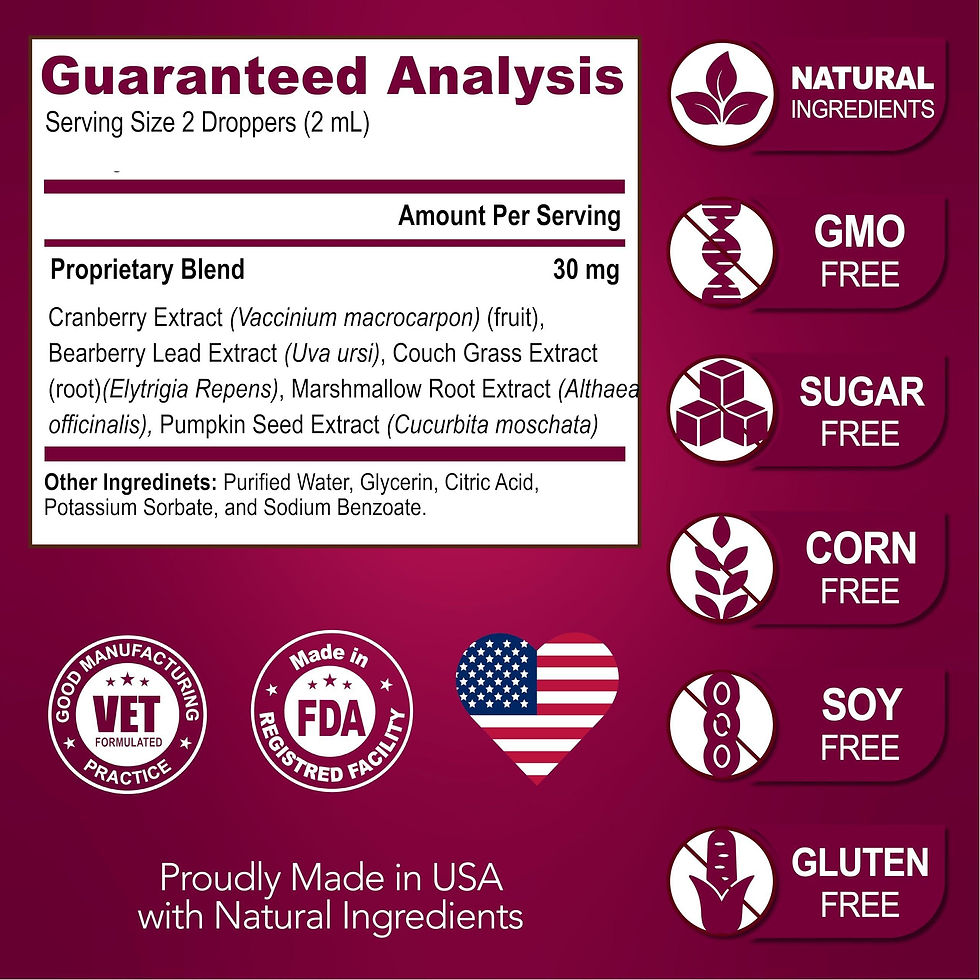 Thumbnail: Natural Cranberry UTI Support for Cats Dogs Premium Kidney Bladder Health