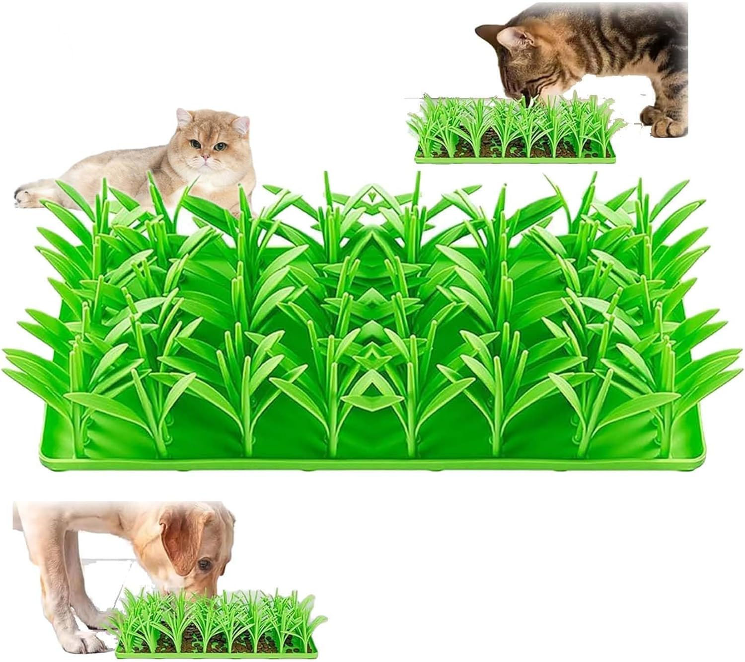 1PCS Grass Mat for Cats,Silicone Grass Mat for Cats Pet Snuffle MatInteractive G