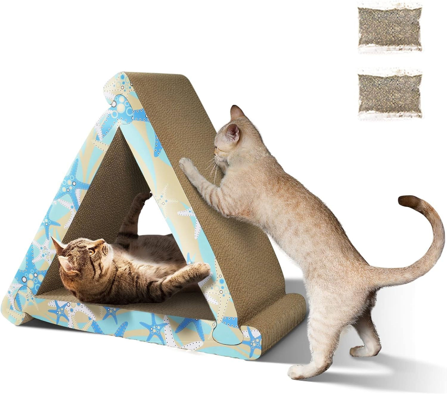 RUMUUKE Cat Scratch Pad- 3 in 1 Corrugated Cardboard Cat Scratcher for Indoor Ca