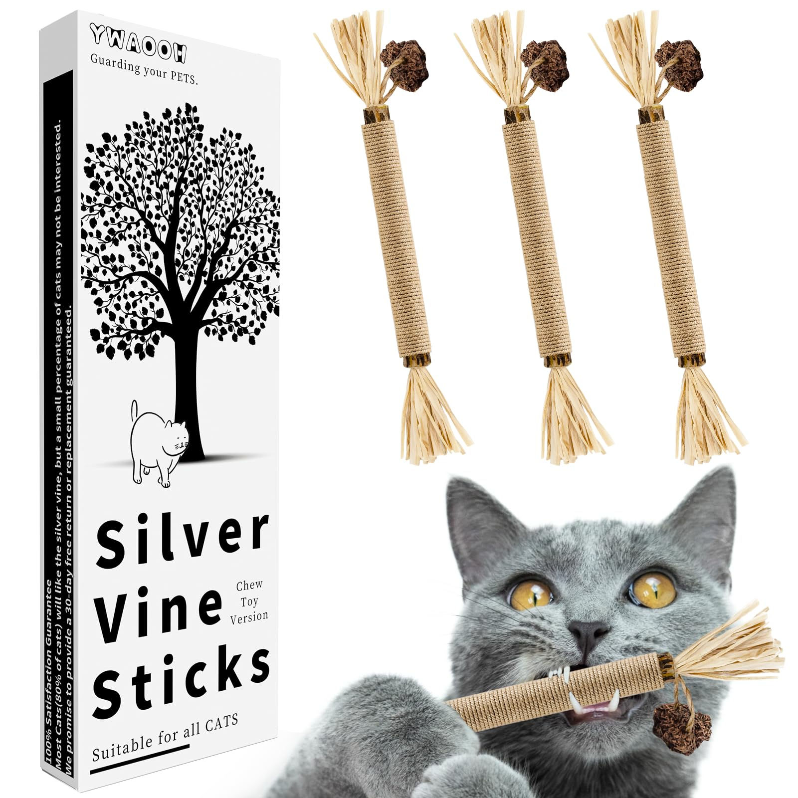 YWAOOH Catnip Toys with Silvervine for Cats Cat Chew Toy for Kitten Teething Int