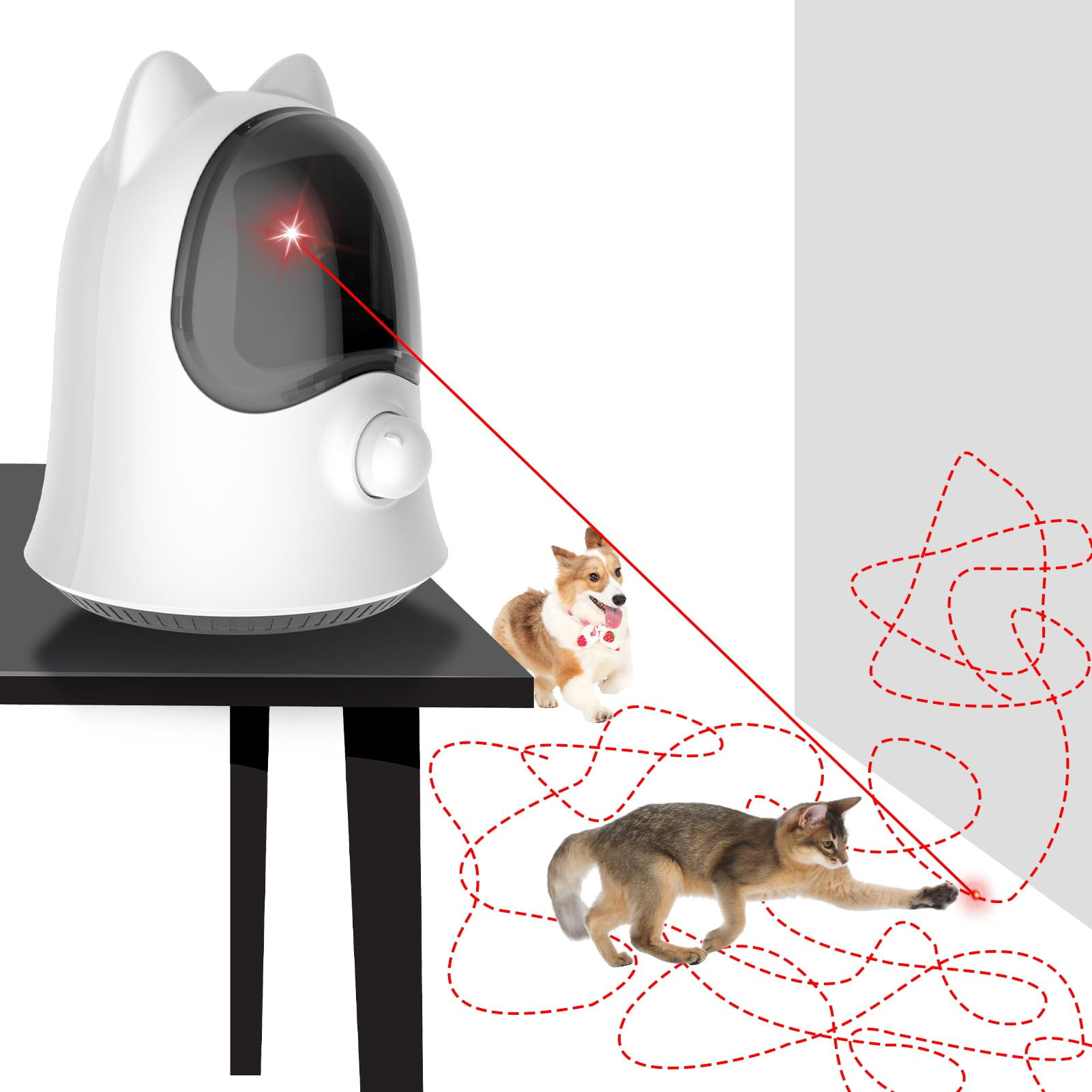 Muhhiba Cat Laser Toys for Indoor Cats Random Trajectory Laser Cat Toy Interacti