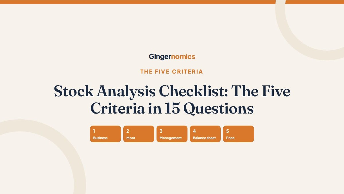 Stock Analysis Checklist: The Five Criteria in 15 Questions