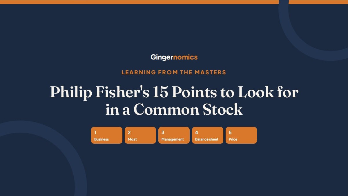 Philip Fisher's 15 Points to Look for in a Common Stock