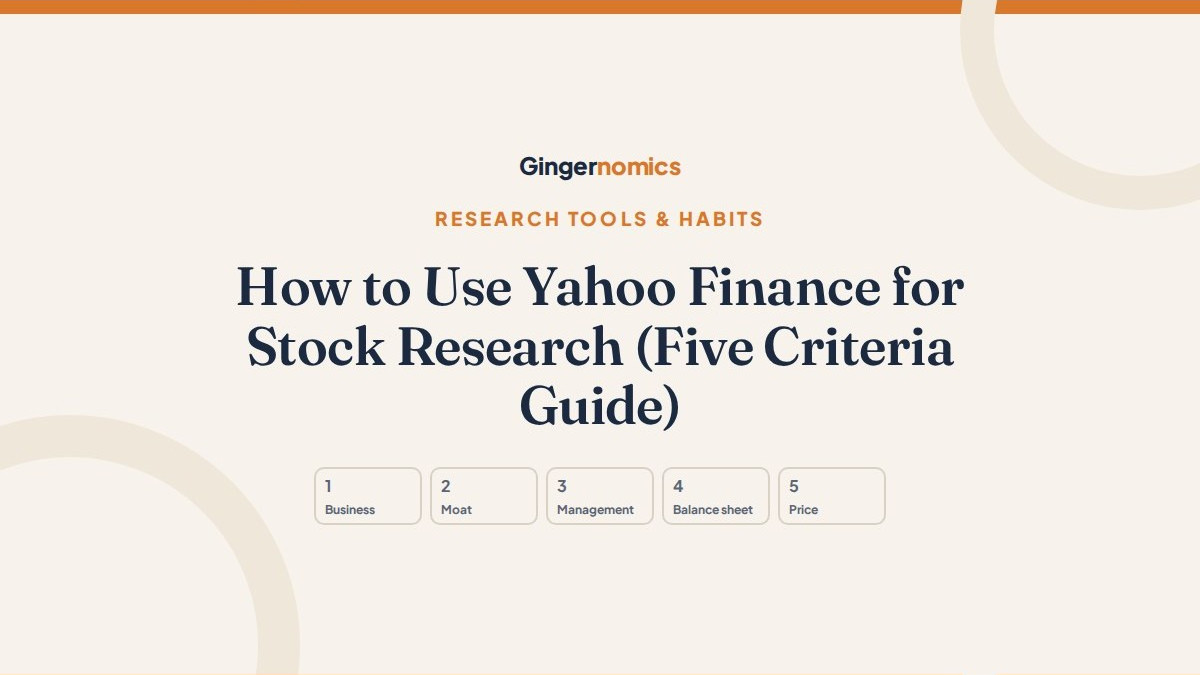 How to Use Yahoo Finance for Stock Research (Five Criteria Guide)