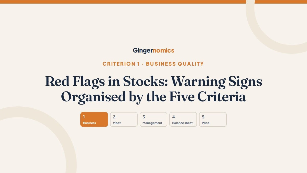 Red Flags in Stocks: Warning Signs Organised by the Five Criteria