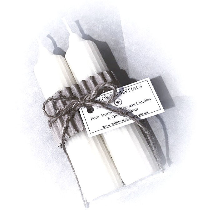 Thumbnail: small ribbed beeswax candles