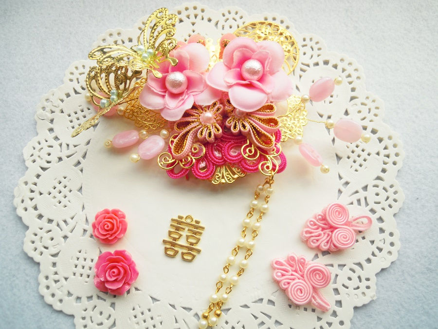 Thumbnail: Butterfly Hair Jewelry~Cheongsam hair piece