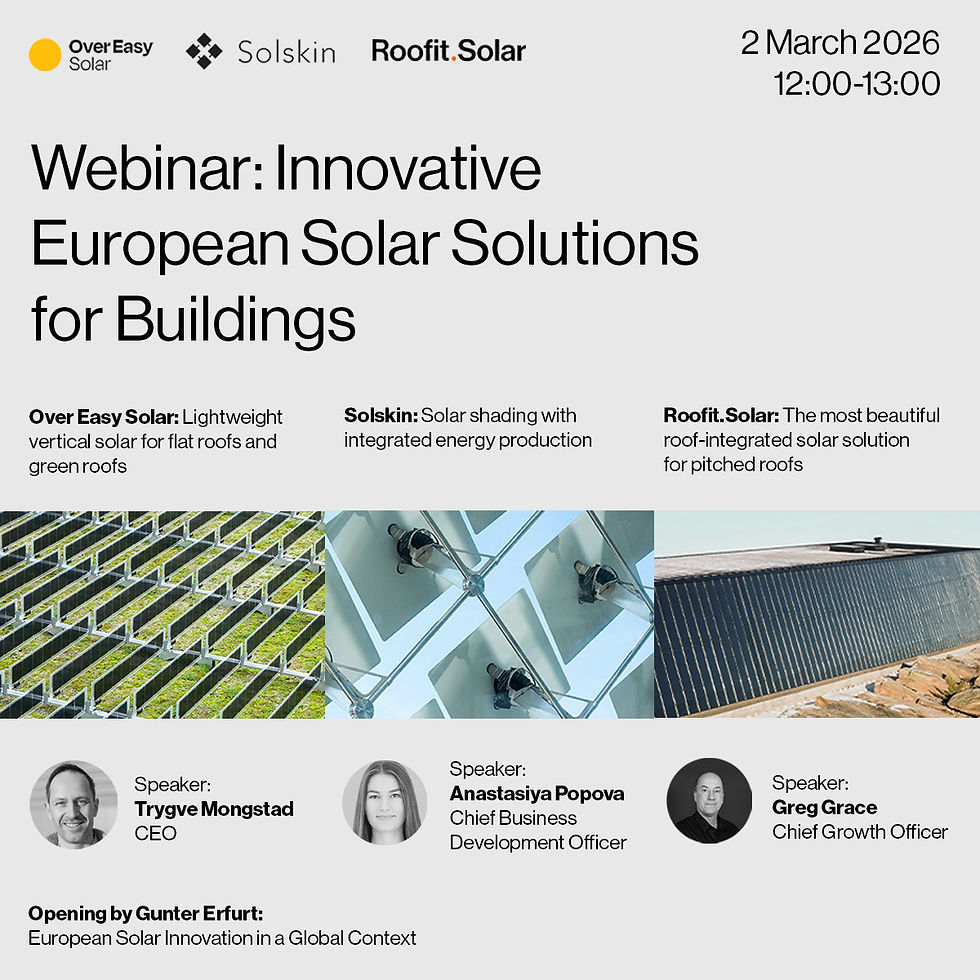Join Our Webinar: Innovative European Solar Solutions for Buildings
