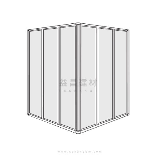 DUSCHOLUX L型三門左右橫拉淋浴門