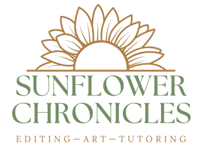 Editing logo with a sunflow "sun" over Sunflower Chronicles