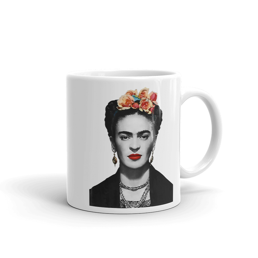 Miniatura: Frida Kahlo With Flowers Poster Artwork Mug