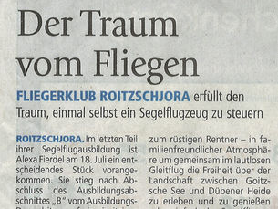 Der Fliegerklub Roitzschjora in der Sachsen Sonntag