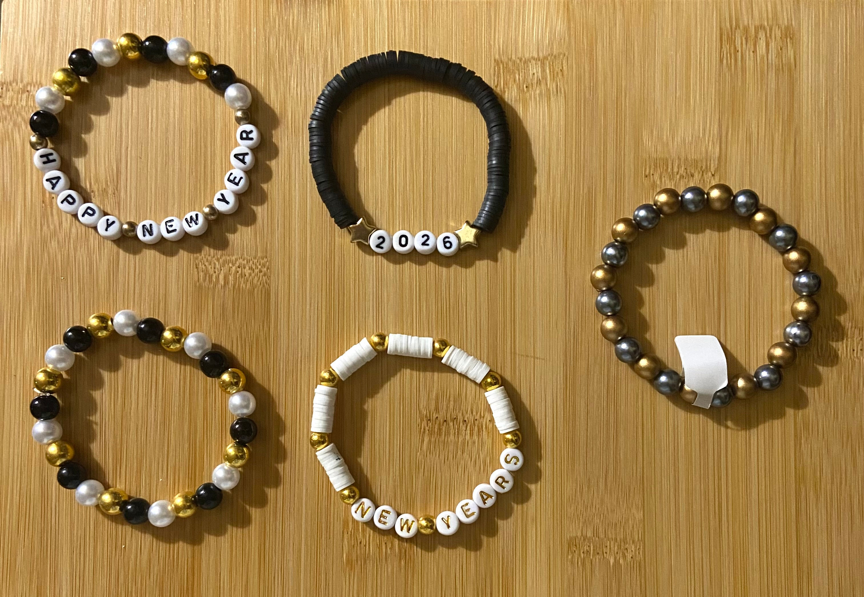 "New Year" Holiday Theme Colors Bracelets