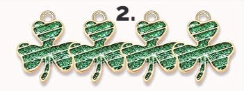 Thumbnail: St. Patrick's Day Gold Enamel Charm Pendants - Part 1