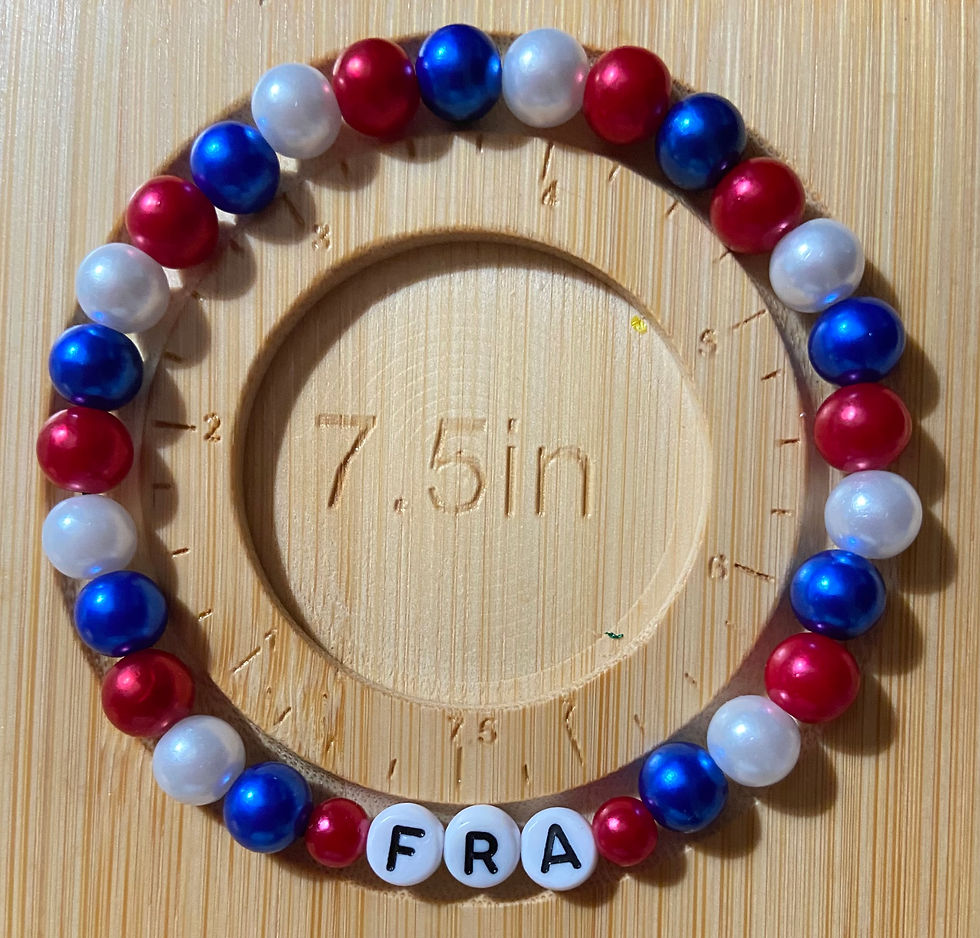Thumbnail: International Tournament Flag Colors Bead Bracelets (7.5 in. - 8 in.)