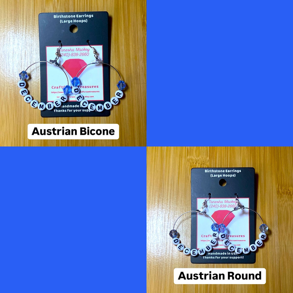 Thumbnail: Birthstone Beaded Earrings (Austrian Round & Bicone)