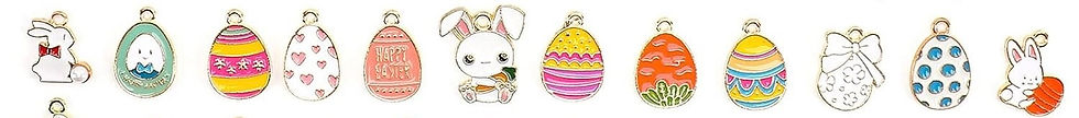 Thumbnail: Easter Gold Enamel Charm Pendants