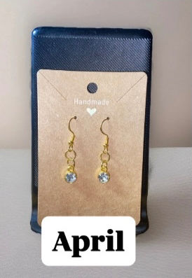 Thumbnail: Handmade Birthstone Bead Charm Dangle Earrings