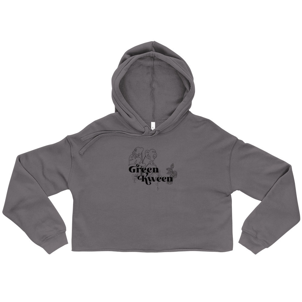 GREEN KWEEN CROP HOODIE
